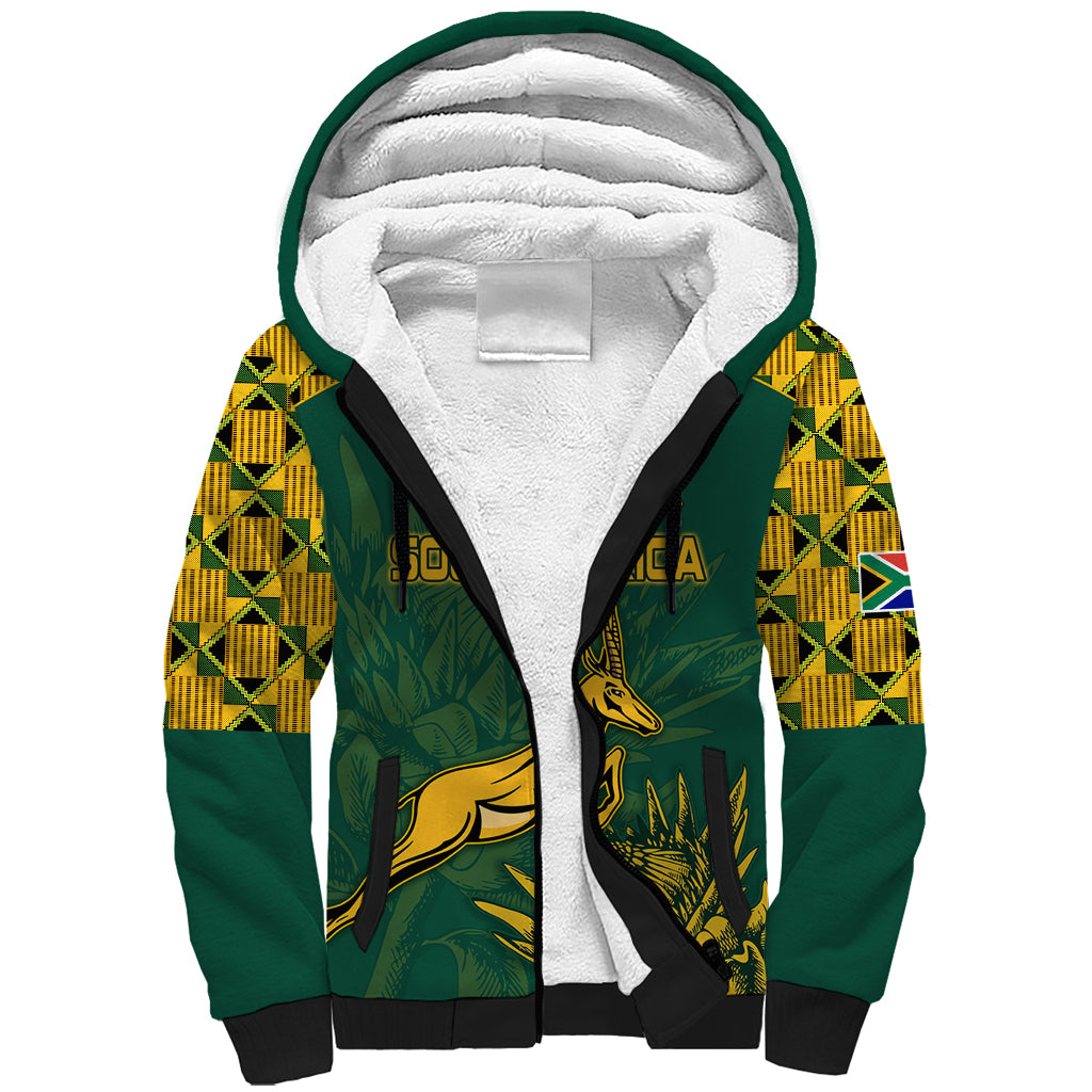 South Africa Rugby Sherpa Hoodie Springboks Proud The Champions - Wonder Print Shop