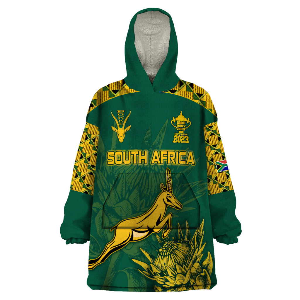 South Africa Rugby Wearable Blanket Hoodie Springboks Proud The Champions - Wonder Print Shop