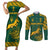 Custom South Africa Rugby Couples Matching Short Sleeve Bodycon Dress and Long Sleeve Button Shirt Springboks Proud The Champions LT9 - Wonder Print Shop