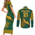 Custom South Africa Rugby Couples Matching Short Sleeve Bodycon Dress and Long Sleeve Button Shirt Springboks Proud The Champions LT9 - Wonder Print Shop