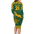 Custom South Africa Rugby Family Matching Long Sleeve Bodycon Dress and Hawaiian Shirt Springboks Proud The Champions LT9 - Wonder Print Shop