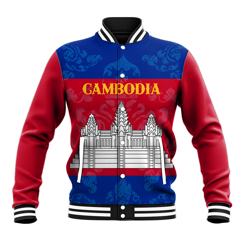 Personalised Cambodia Baseball Jacket With Simple Flag Style LT9 - Wonder Print Shop