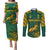 Custom South Africa Rugby Couples Matching Puletasi Dress and Long Sleeve Button Shirt Springboks Proud The Champions No2 LT9 - Wonder Print Shop