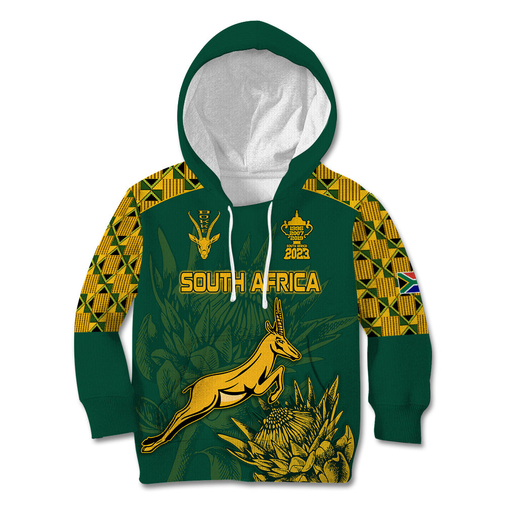 Custom South Africa Rugby Kid Hoodie Springboks Proud The Champions No2 - Wonder Print Shop