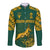 Custom South Africa Rugby Long Sleeve Button Shirt Springboks Proud The Champions No2 - Wonder Print Shop