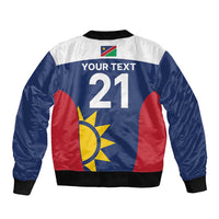 Custom Namibia Cricket Spirit 2026 Sleeve Zip Bomber Jacket World T20 Edition - Wonder Print Shop