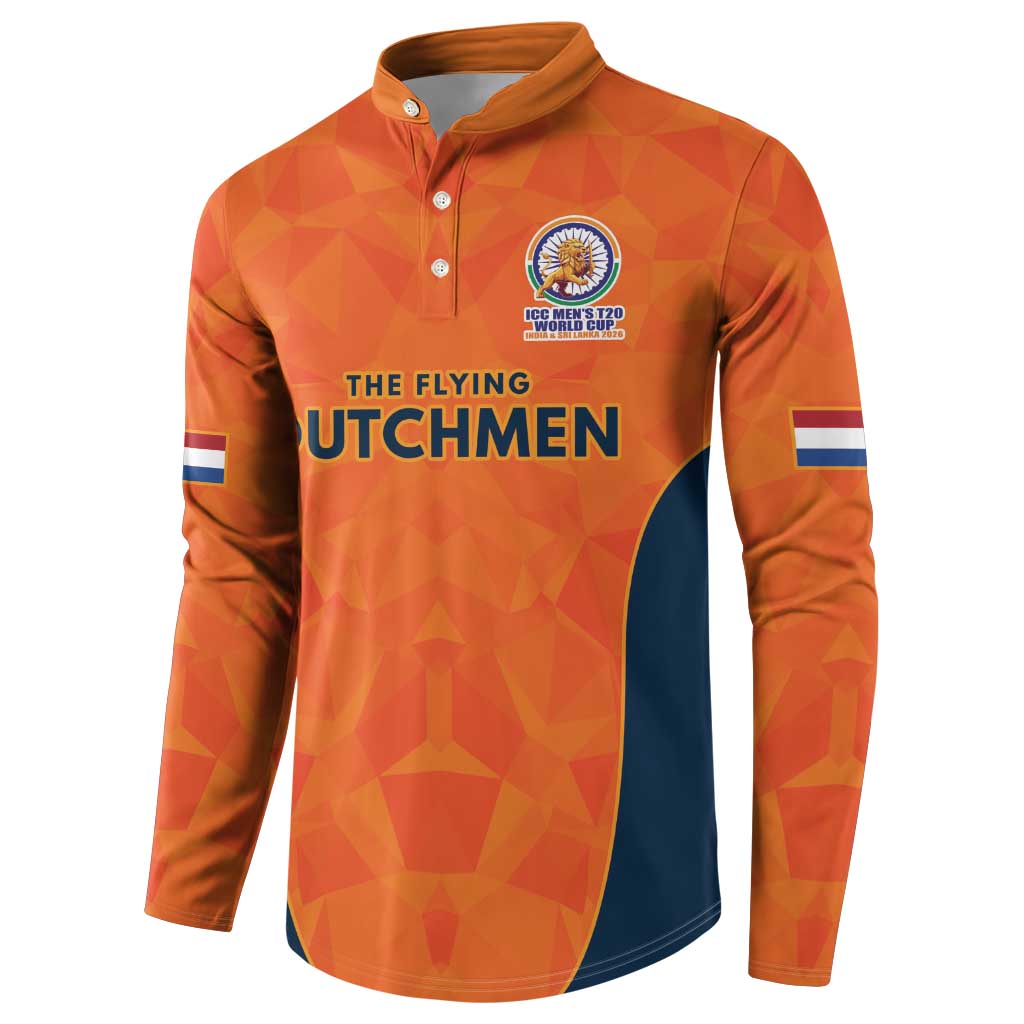 Custom Netherlands Cricket Spirit 2026 Button Sweatshirt World T20 Edition - Wonder Print Shop