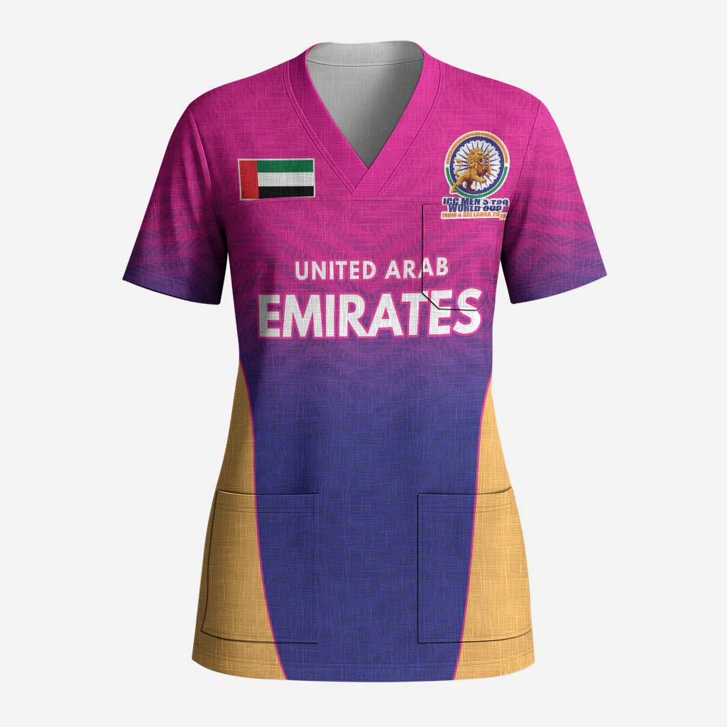 Custom United Arab Emirates Cricket Spirit 2026 Scrub Top World T20 Edition - Wonder Print Shop