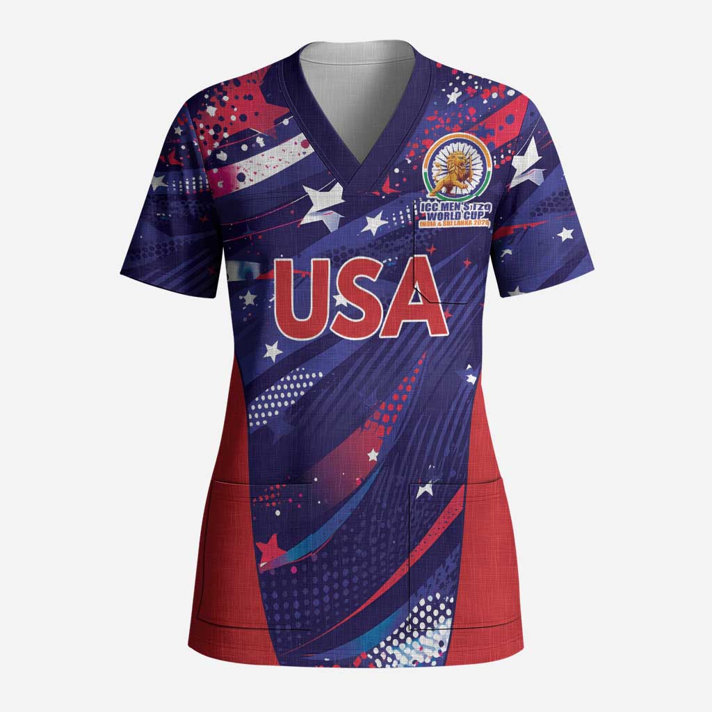 Custom United States Cricket Spirit 2026 Scrub Top World T20 Edition - Wonder Print Shop