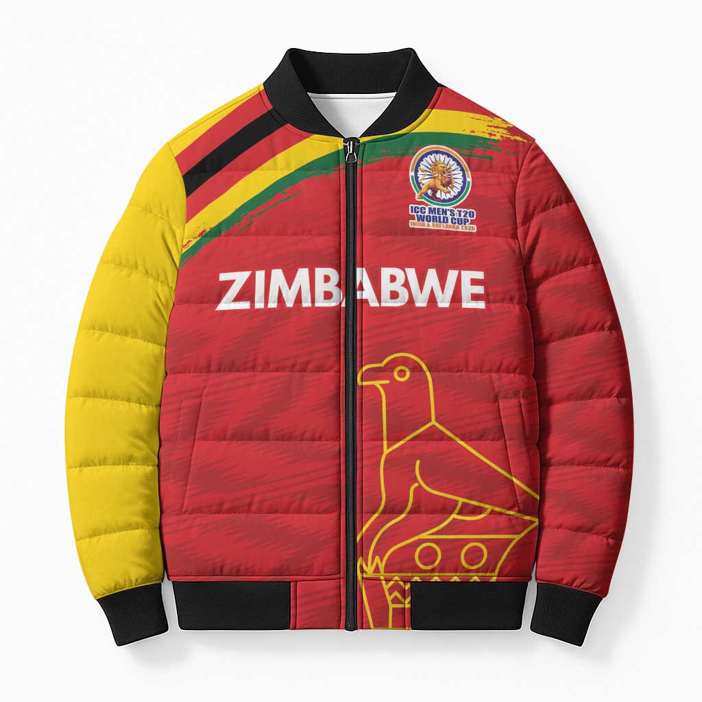 Custom Zimbabwe Cricket Spirit 2026 Bomber Puffer Jacket World T20 Edition - Wonder Print Shop