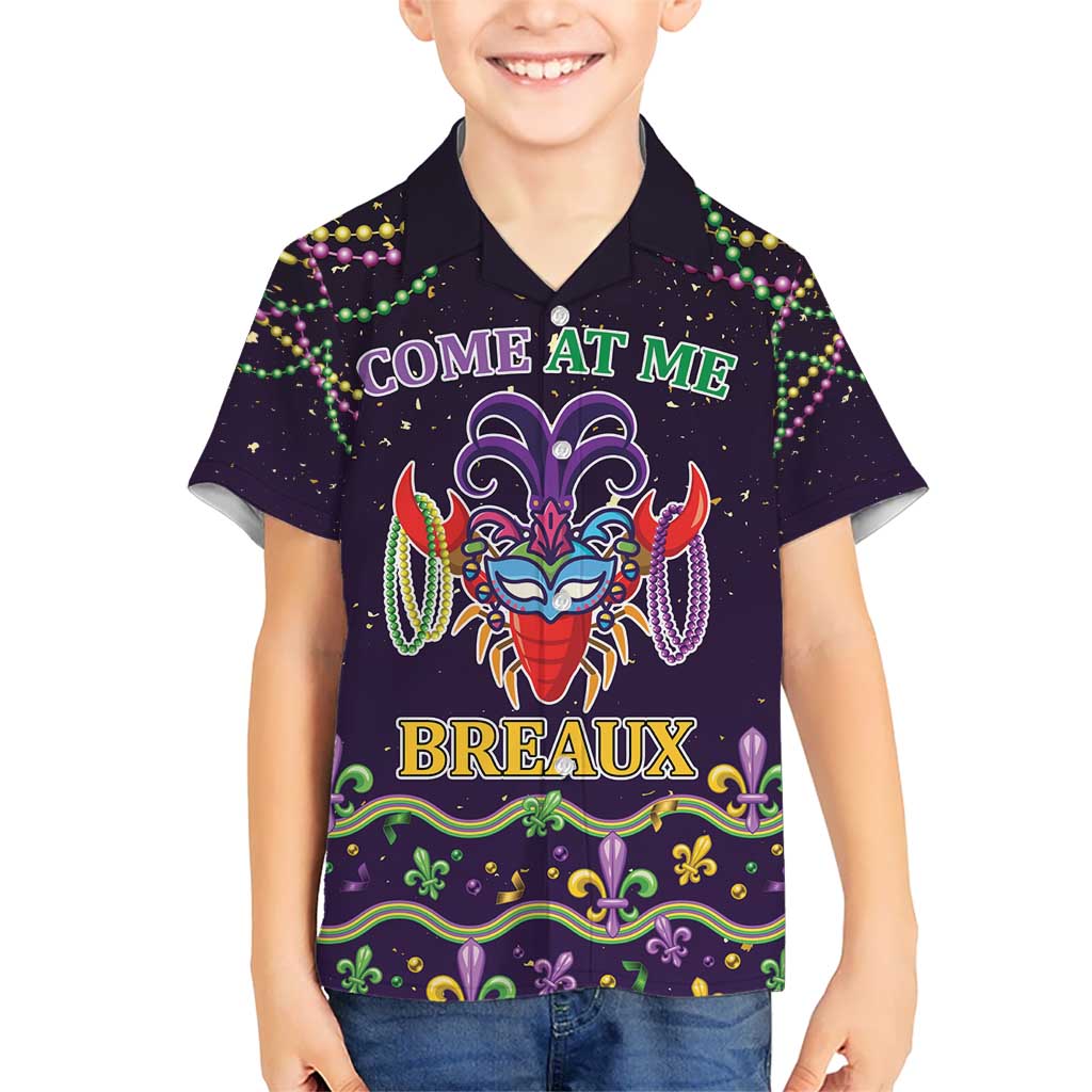 Come At Me Breaux Crawfish Beads Kid Hawaiian Shirt Mardi Gras Carnival - Wonder Print Shop