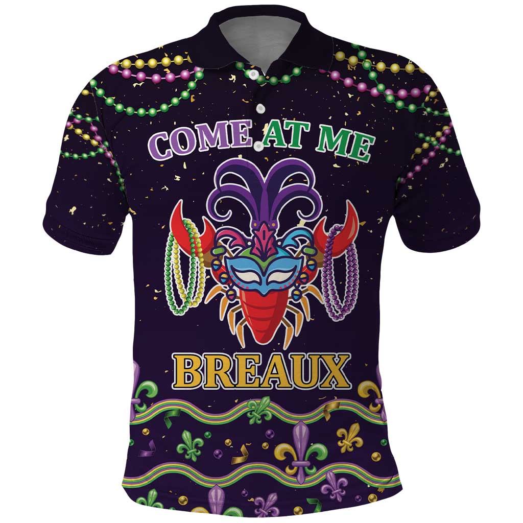 Come At Me Breaux Crawfish Beads Polo Shirt Mardi Gras Carnival - Wonder Print Shop