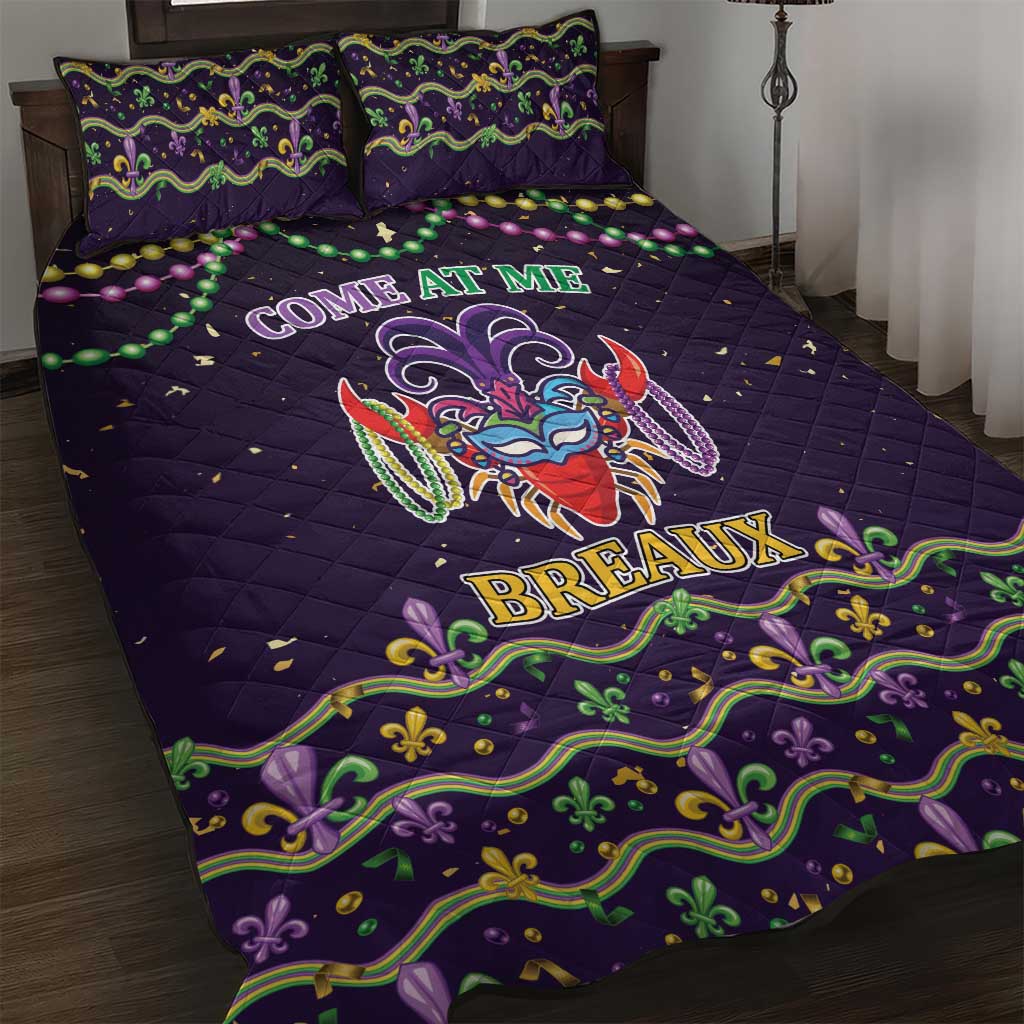 Come At Me Breaux Crawfish Beads Quilt Bed Set Mardi Gras Carnival - Wonder Print Shop