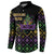 Mardi Gras Carnival Button Sweatshirt Geometric Pattern Vintage