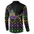 Mardi Gras Carnival Button Sweatshirt Geometric Pattern Vintage