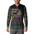 Mardi Gras Carnival Button Sweatshirt Geometric Pattern Vintage