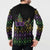 Mardi Gras Carnival Button Sweatshirt Geometric Pattern Vintage