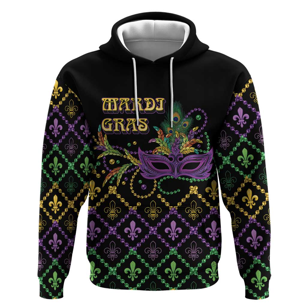 Mardi Gras Carnival Hoodie Geometric Pattern Vintage - Wonder Print Shop