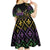 Mardi Gras Carnival Kid Short Sleeve Dress Geometric Pattern Vintage - Wonder Print Shop