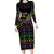 Mardi Gras Carnival Long Sleeve Bodycon Dress Geometric Pattern Vintage - Wonder Print Shop