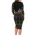 Mardi Gras Carnival Long Sleeve Bodycon Dress Geometric Pattern Vintage - Wonder Print Shop