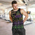 Mardi Gras Carnival Men Tank Top Geometric Pattern Vintage