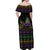 Mardi Gras Carnival Off Shoulder Maxi Dress Geometric Pattern Vintage - Wonder Print Shop