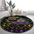 Mardi Gras Carnival Round Carpet Geometric Pattern Vintage - Wonder Print Shop