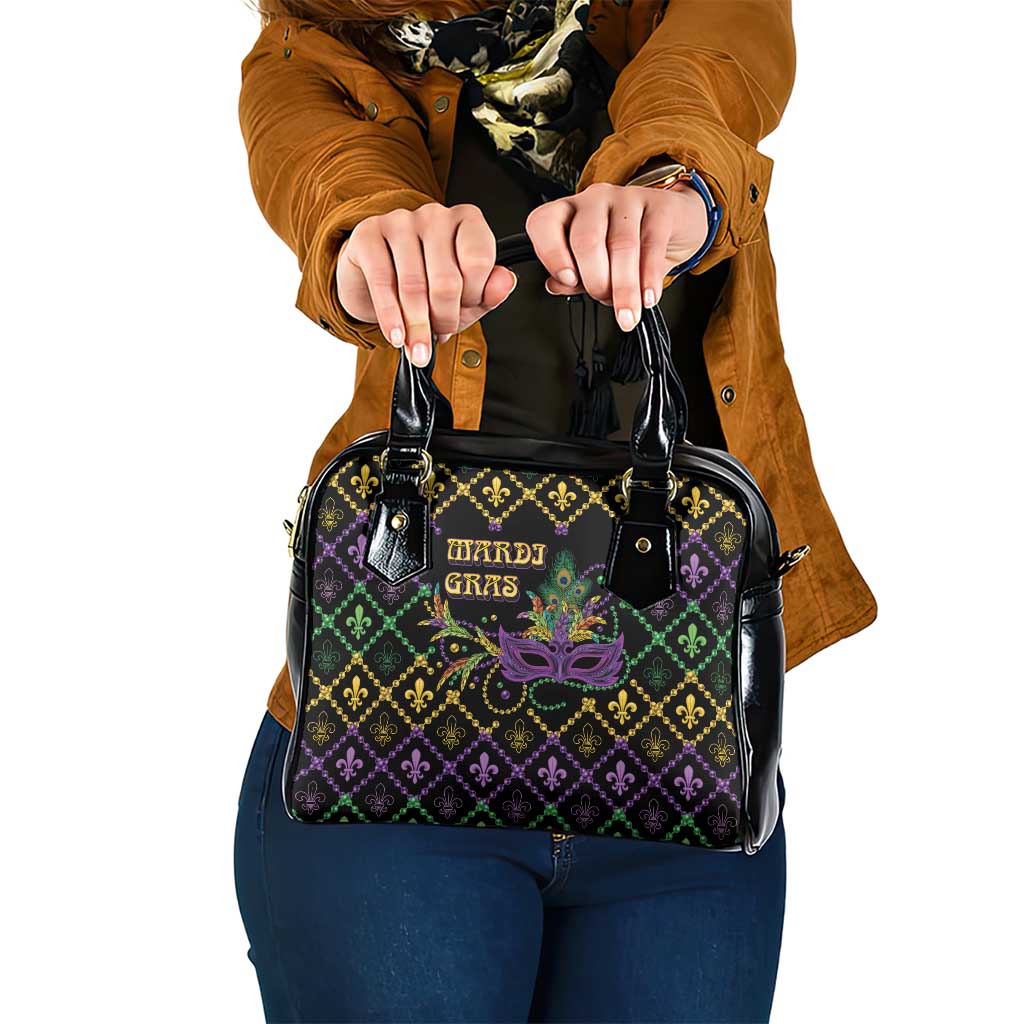 Mardi Gras Carnival Shoulder Handbag Geometric Pattern Vintage - Wonder Print Shop