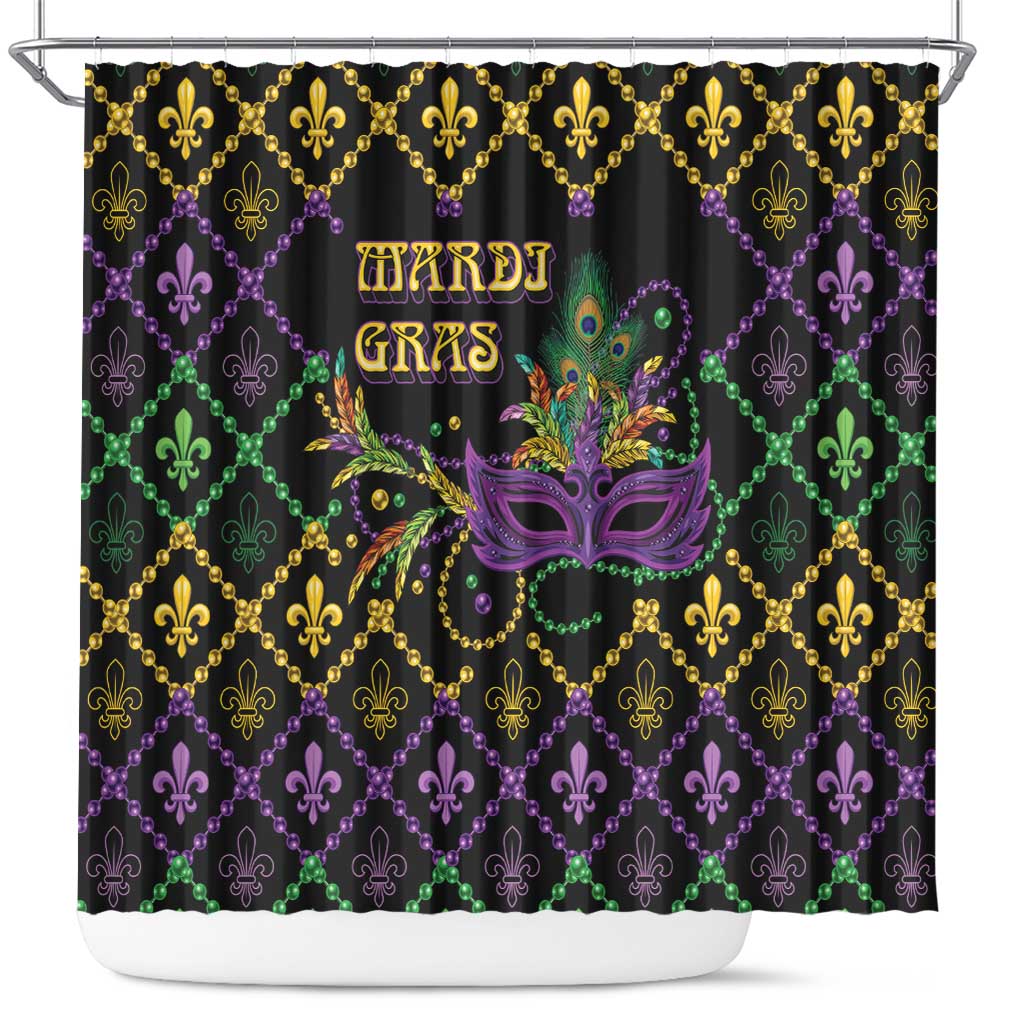 Mardi Gras Carnival Shower Curtain Geometric Pattern Vintage - Wonder Print Shop