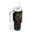 Mardi Gras Carnival Tumbler With Handle Geometric Pattern Vintage - Wonder Print Shop