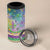 Mardi Gras Fleur De Lis 4 in 1 Can Cooler Tumbler With Beads Glitter Pattern