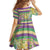 Mardi Gras Fleur De Lis Kid Short Sleeve Dress With Beads Glitter Pattern - Wonder Print Shop