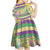 Mardi Gras Fleur De Lis Kid Short Sleeve Dress With Beads Glitter Pattern - Wonder Print Shop