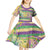 Mardi Gras Fleur De Lis Kid Short Sleeve Dress With Beads Glitter Pattern - Wonder Print Shop