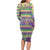 Mardi Gras Fleur De Lis Long Sleeve Bodycon Dress With Beads Glitter Pattern - Wonder Print Shop