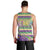 Mardi Gras Fleur De Lis Men Tank Top With Beads Glitter Pattern