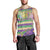 Mardi Gras Fleur De Lis Men Tank Top With Beads Glitter Pattern