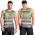 Mardi Gras Fleur De Lis Men Tank Top With Beads Glitter Pattern