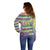 Mardi Gras Fleur De Lis Off Shoulder Sweater With Beads Glitter Pattern