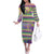 Mardi Gras Fleur De Lis Off The Shoulder Long Sleeve Dress With Beads Glitter Pattern - Wonder Print Shop