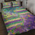 Mardi Gras Fleur De Lis Quilt Bed Set With Beads Glitter Pattern - Wonder Print Shop