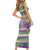 Mardi Gras Fleur De Lis Short Sleeve Bodycon Dress With Beads Glitter Pattern - Wonder Print Shop