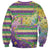 Mardi Gras Fleur De Lis Sweatshirt With Beads Glitter Pattern - Wonder Print Shop