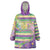 Mardi Gras Fleur De Lis Wearable Blanket Hoodie With Beads Glitter Pattern