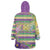 Mardi Gras Fleur De Lis Wearable Blanket Hoodie With Beads Glitter Pattern