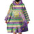 Mardi Gras Fleur De Lis Wearable Blanket Hoodie With Beads Glitter Pattern