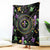 Mardi Gras Fleur De Lis Blanket With Round Carnival Beads