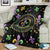 Mardi Gras Fleur De Lis Blanket With Round Carnival Beads