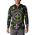 Mardi Gras Fleur De Lis Button Sweatshirt With Round Carnival Beads